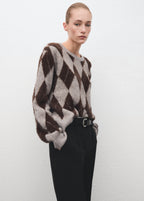 Diamond Patterned Knitted Sweater