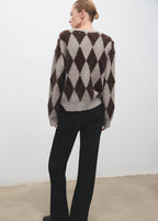 Diamond Patterned Knitted Sweater