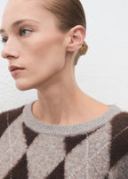 Diamond Patterned Knitted Sweater