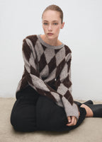 Diamond Patterned Knitted Sweater
