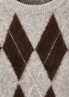 Diamond Patterned Knitted Sweater
