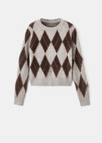 Diamond Patterned Knitted Sweater