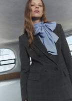 Double Breasted Check Suit Jacket