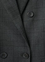 Double Breasted Check Suit Jacket