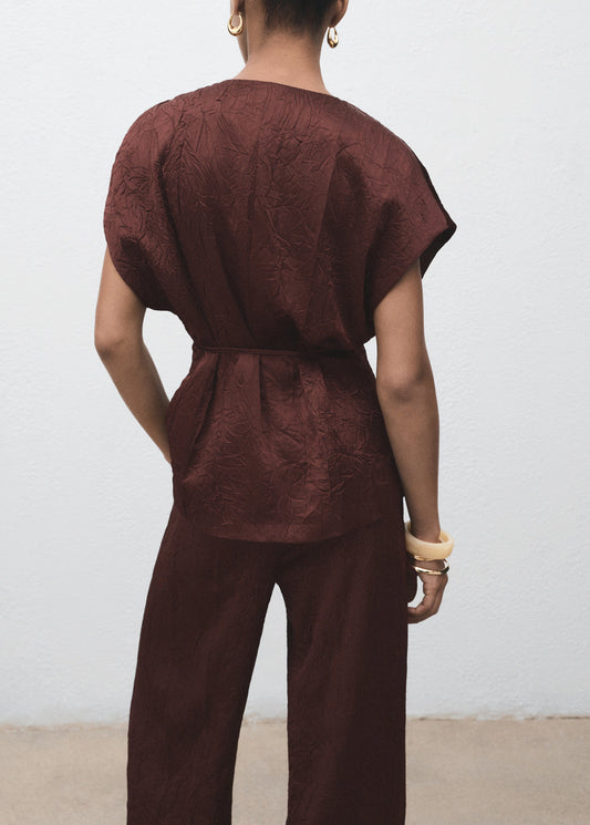 Double Breasted Crinkled Effect Waistcoat