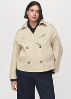 Double Breasted Cropped Trench Coat