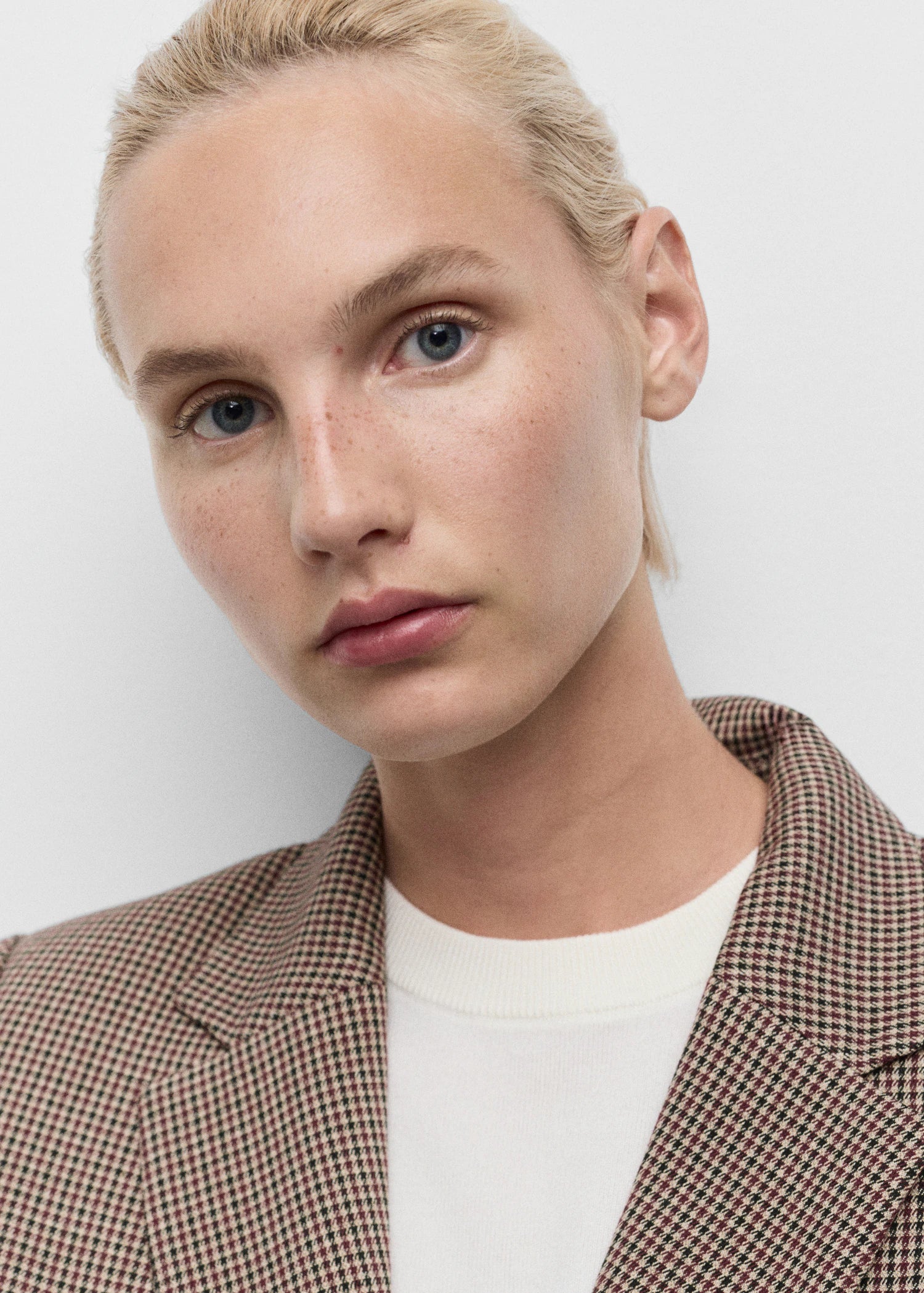 Double Breasted Micro Houndstooth Jacket