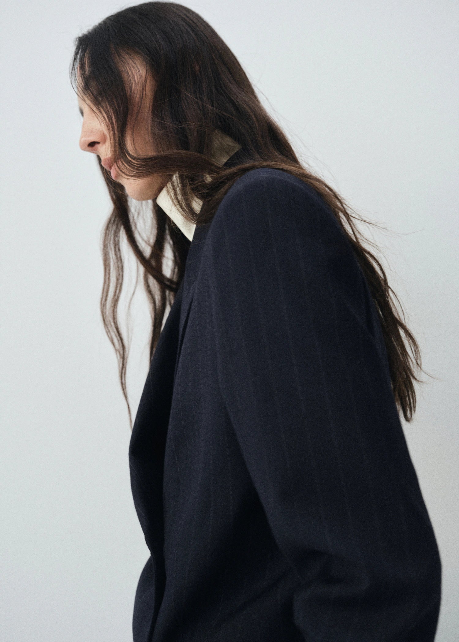 Double Breasted Pinstripe Suit Jacket