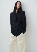 Double Breasted Pinstripe Suit Jacket