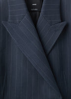 Double Breasted Pinstripe Suit Jacket