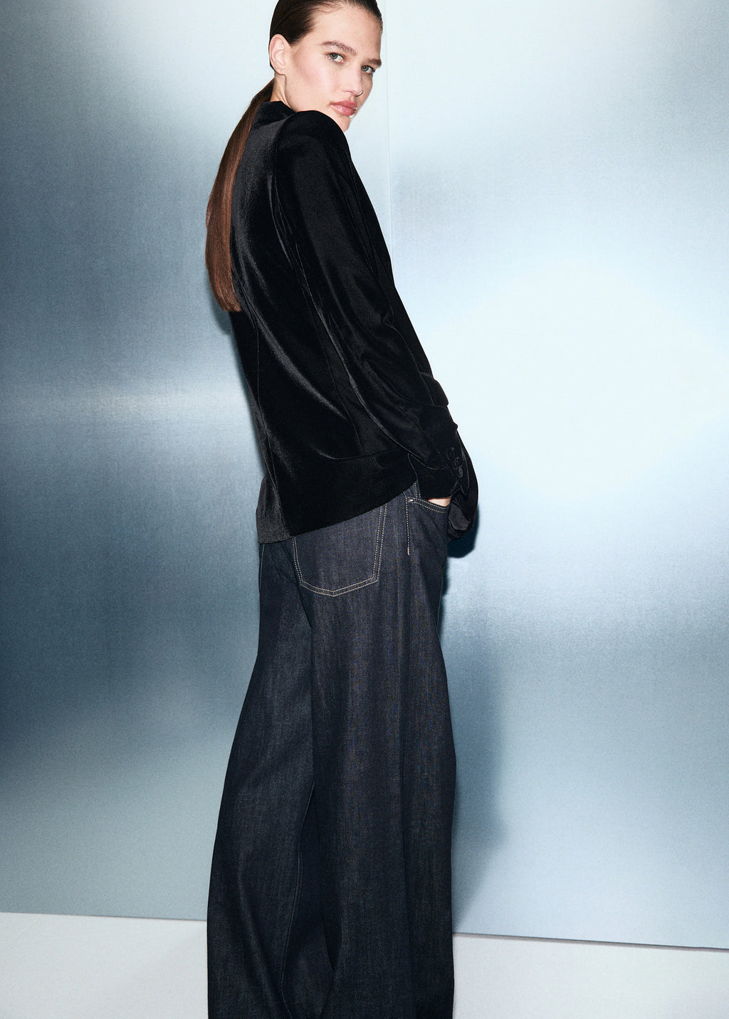 Double Breasted Velvet Jacket