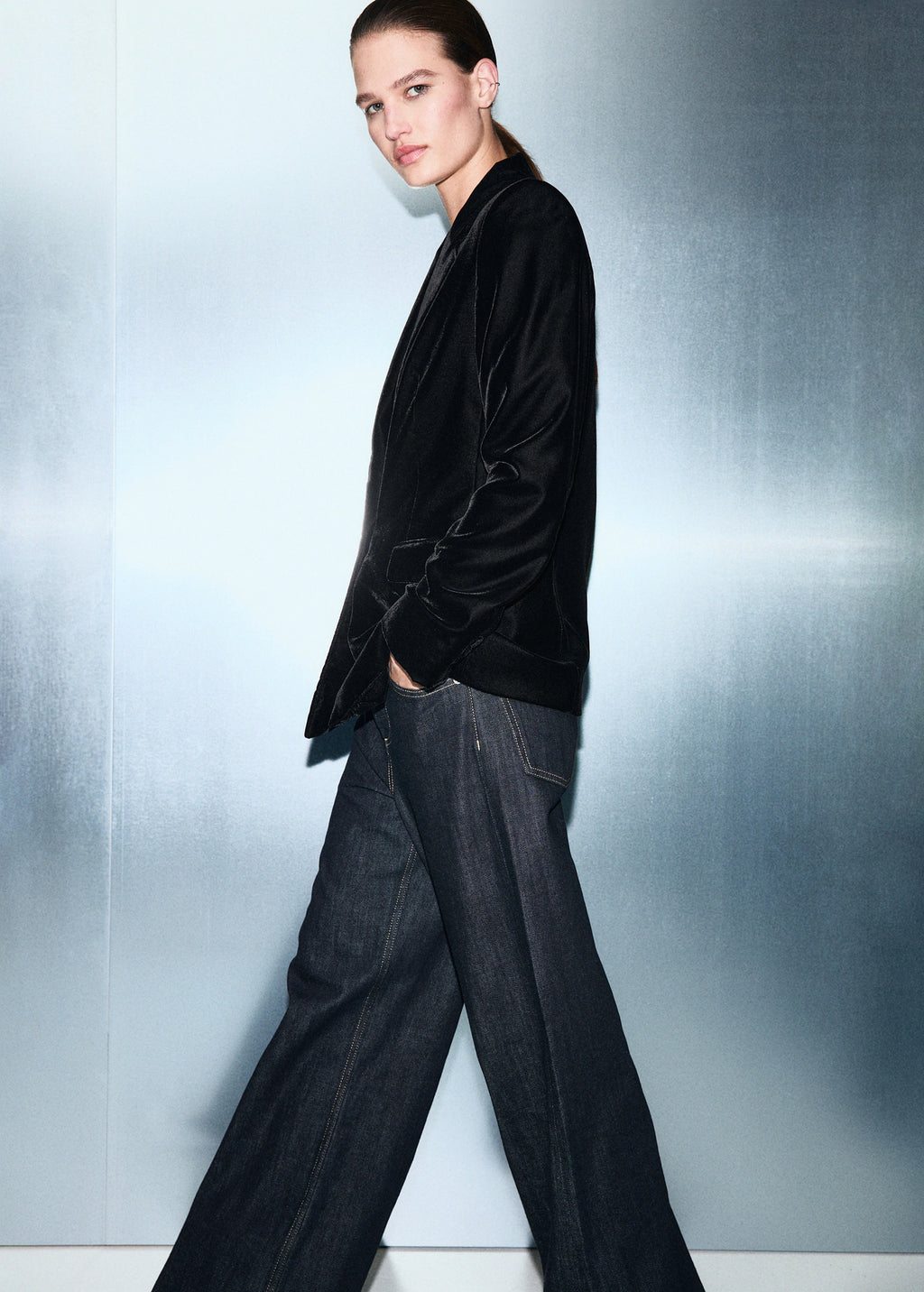 Double Breasted Velvet Jacket