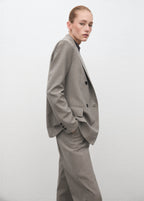 Double Breasted Wool Blend Blazer