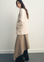 Double Breasted Wool Blend Coat