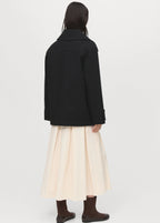 Double Breasted Wool Blend Coat