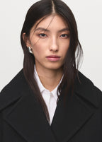 Double Breasted Wool Blend Coat