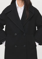 Double Breasted Wool Blend Coat