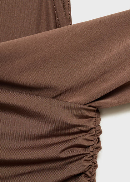 Draped Dress With Asymmetrical Straps