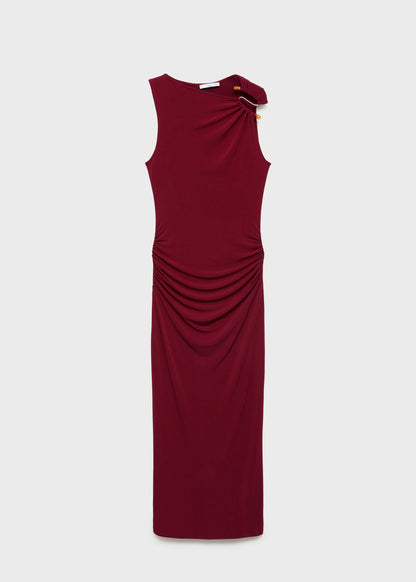 Draped Dress With Jewel Detail