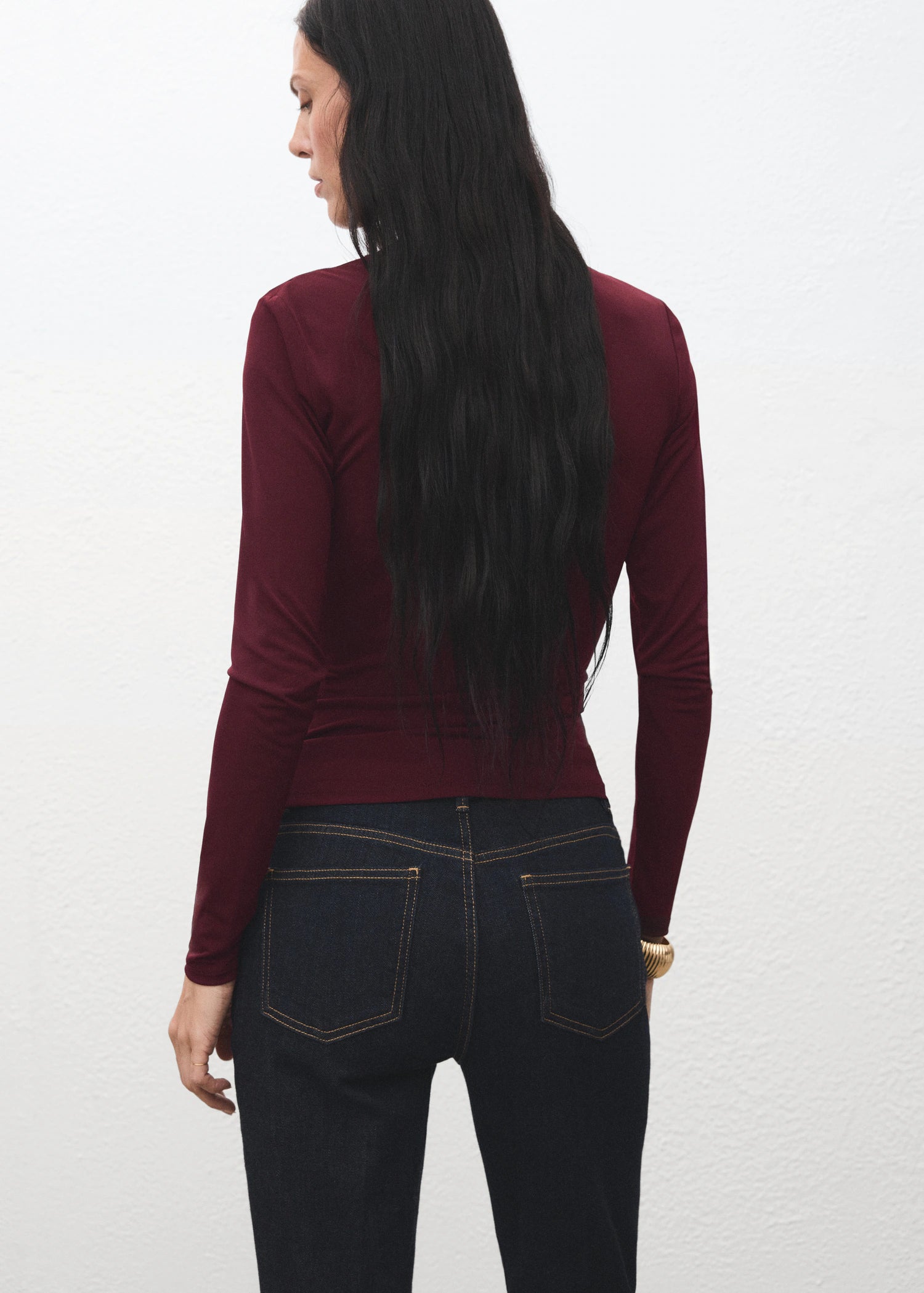 Draped Fitted T Shirt