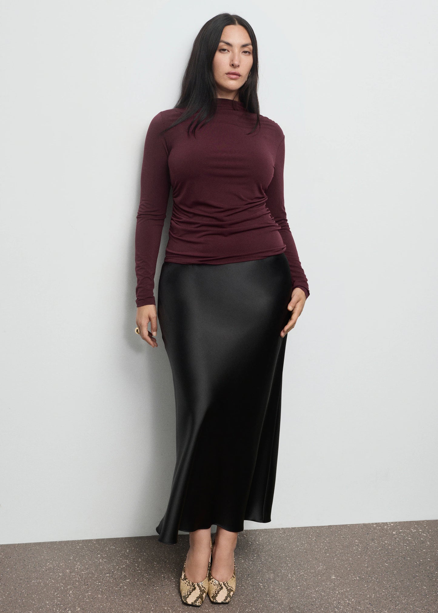 Draped Fitted T Shirt