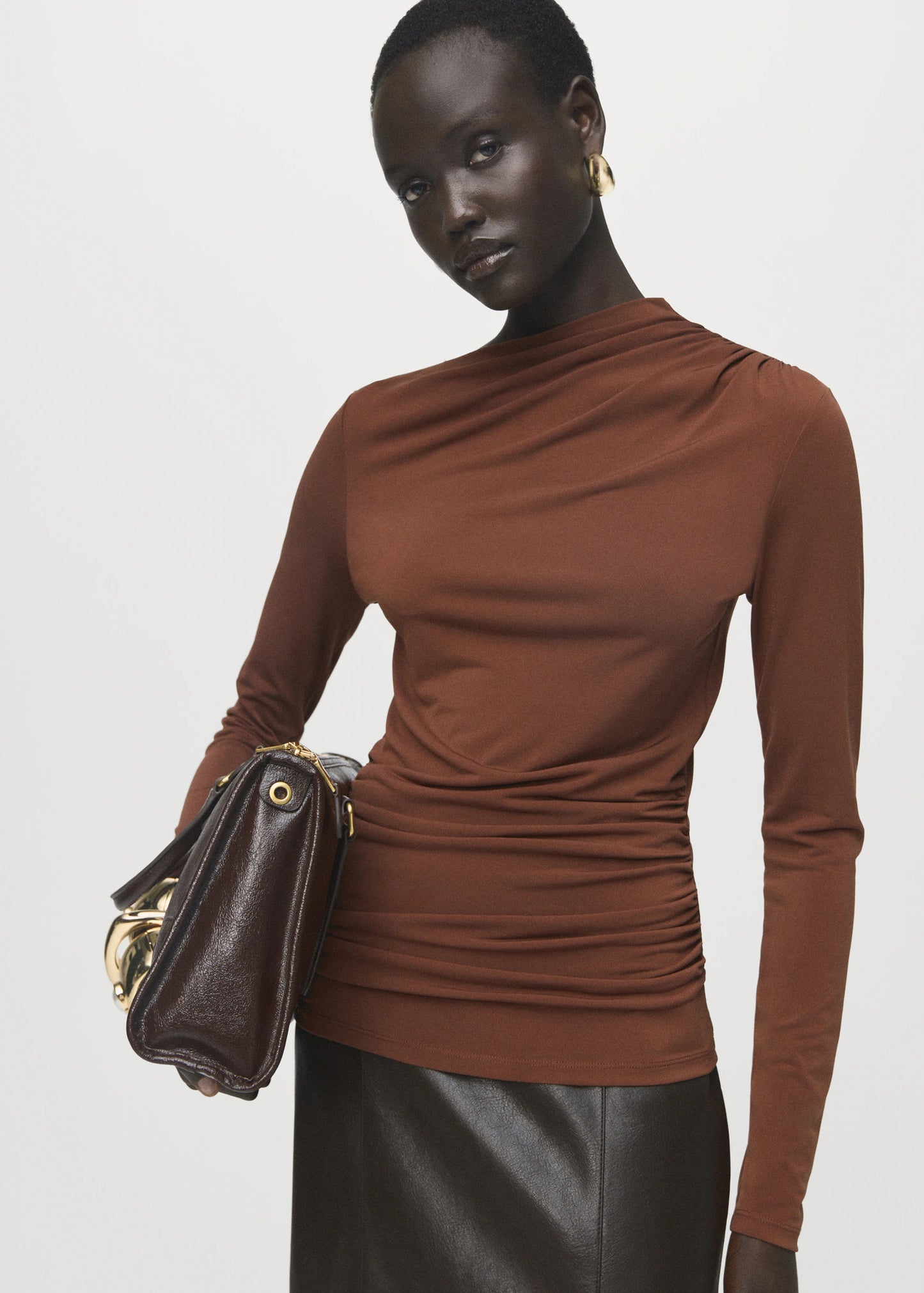 Draped Fitted T Shirt