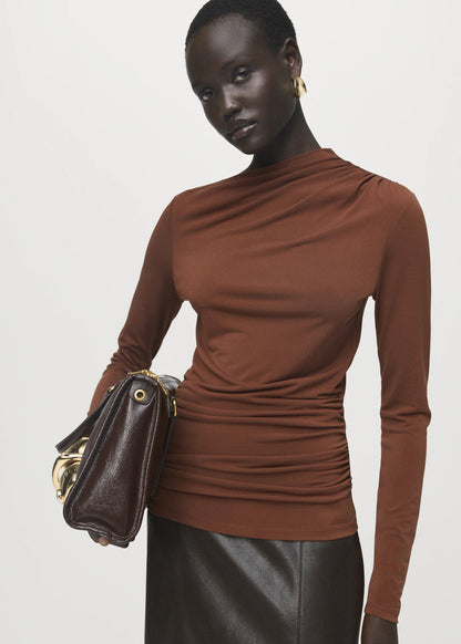 Draped Fitted T Shirt