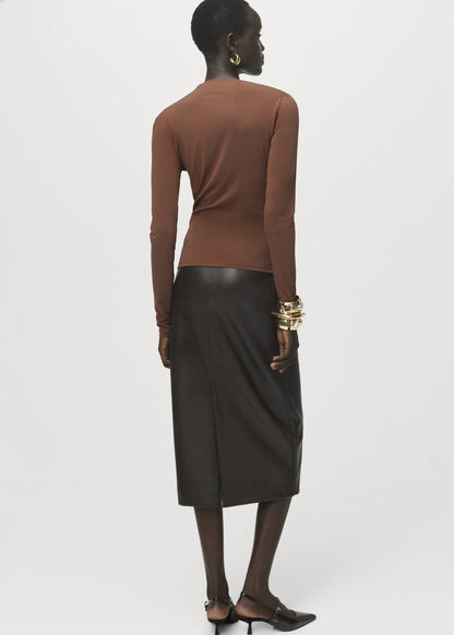 Draped Fitted T Shirt