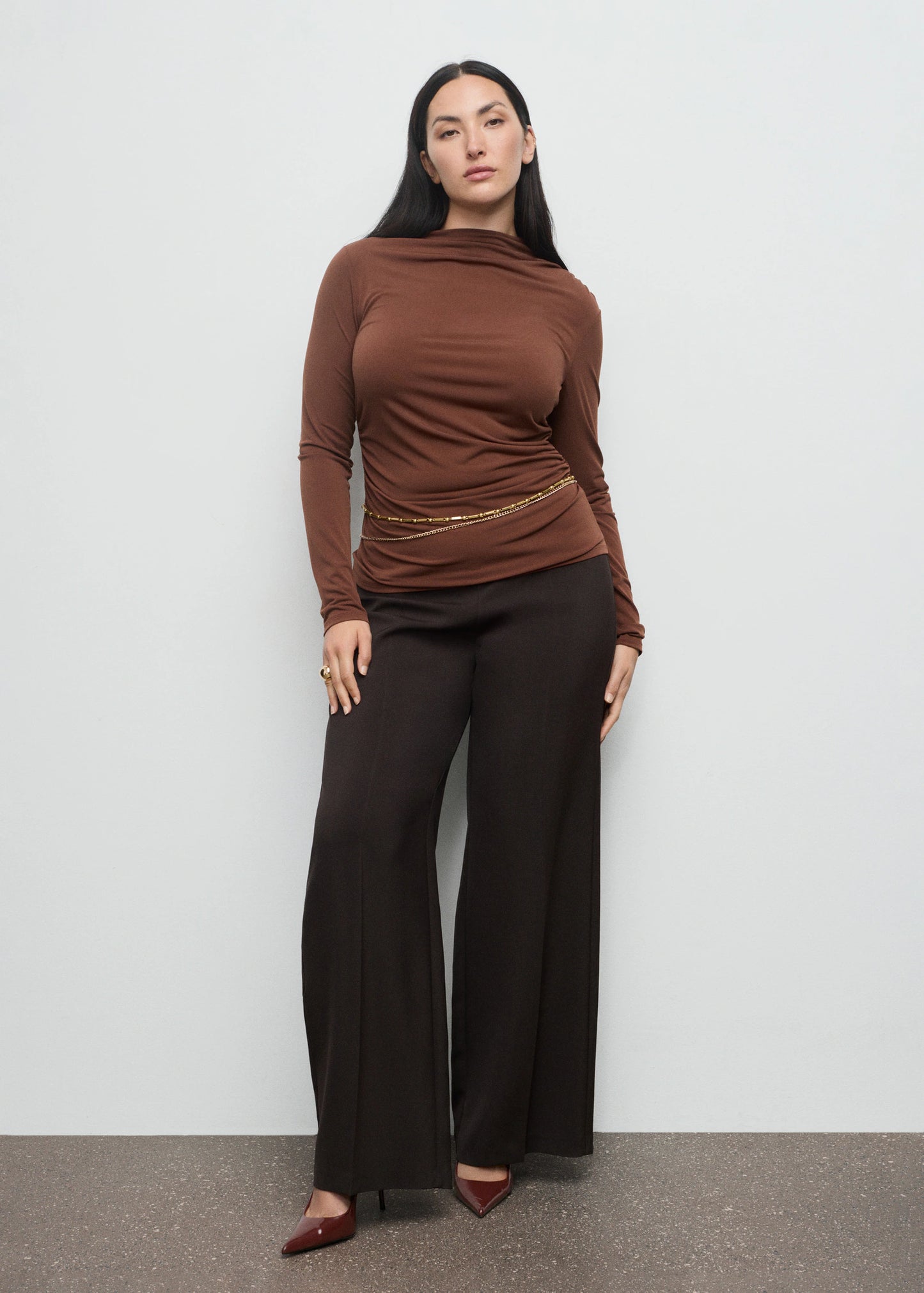 Draped Fitted T Shirt