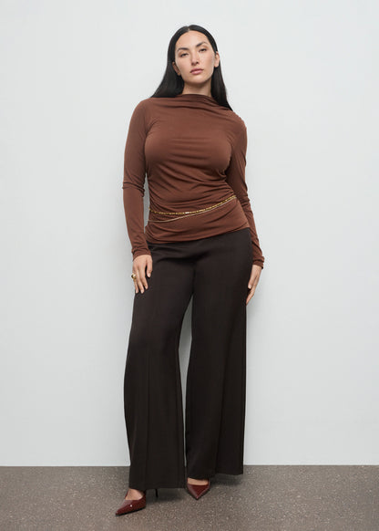 Draped Fitted T Shirt