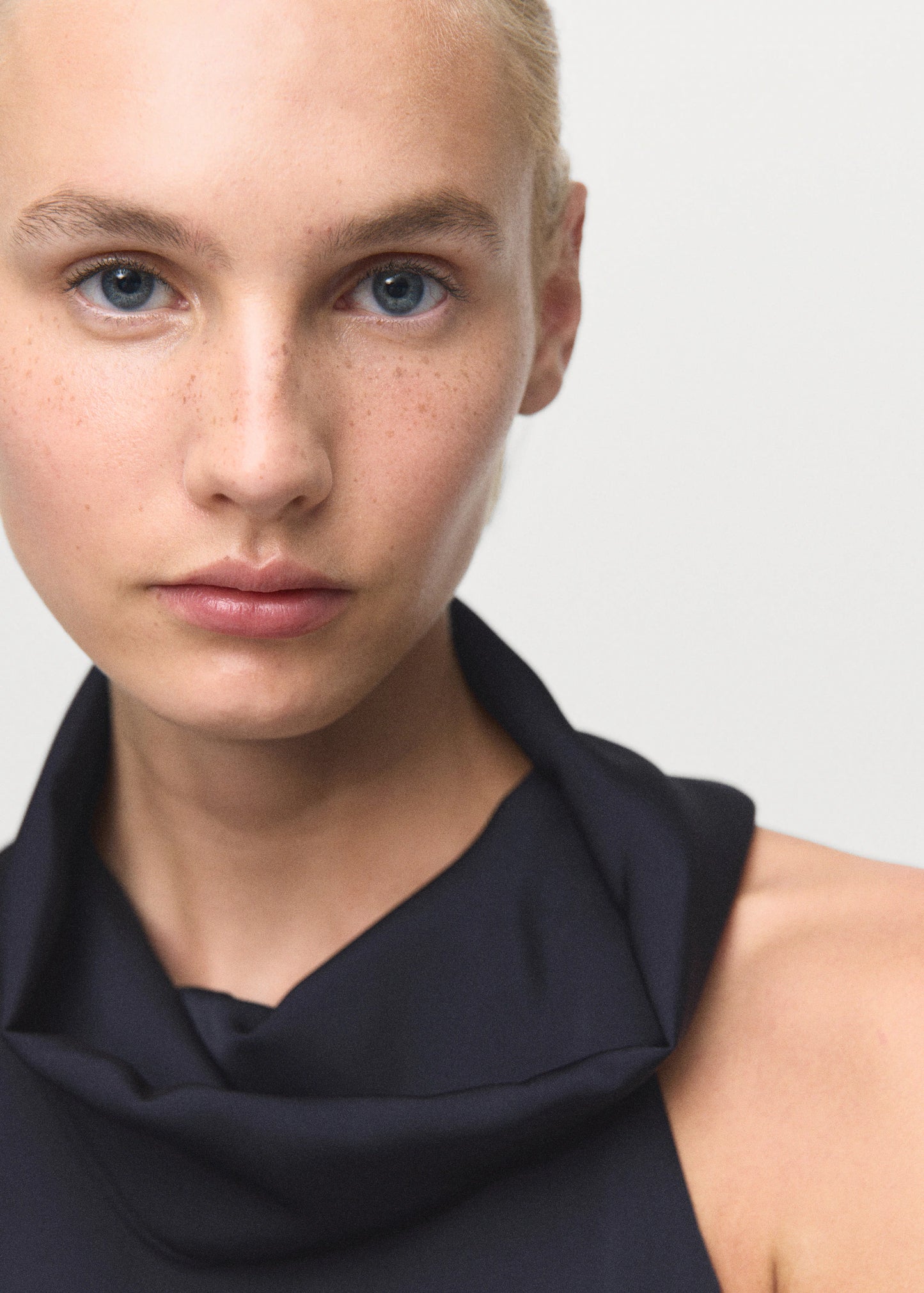 Draped Neck Dress With Opening