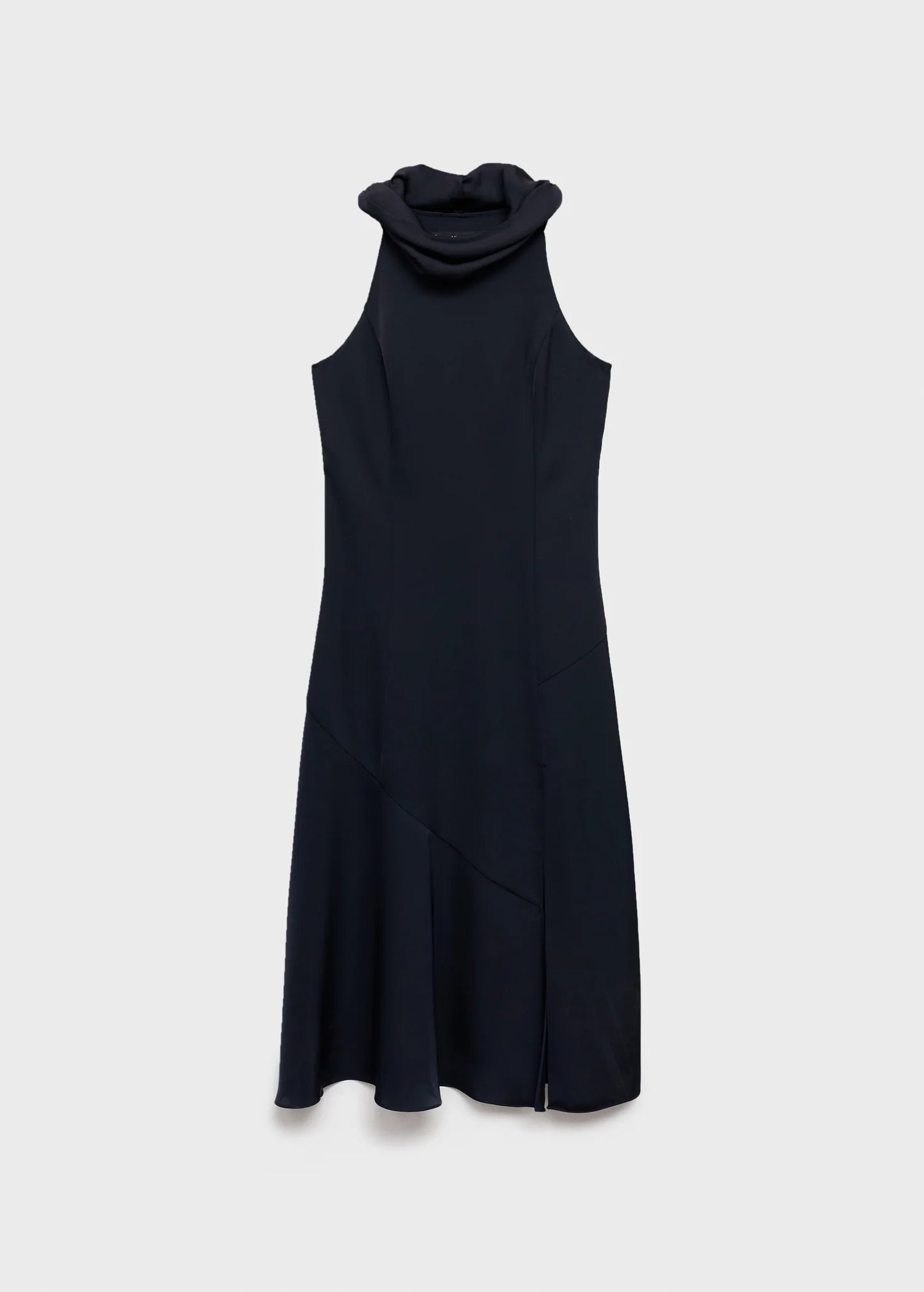 Draped Neck Dress With Opening