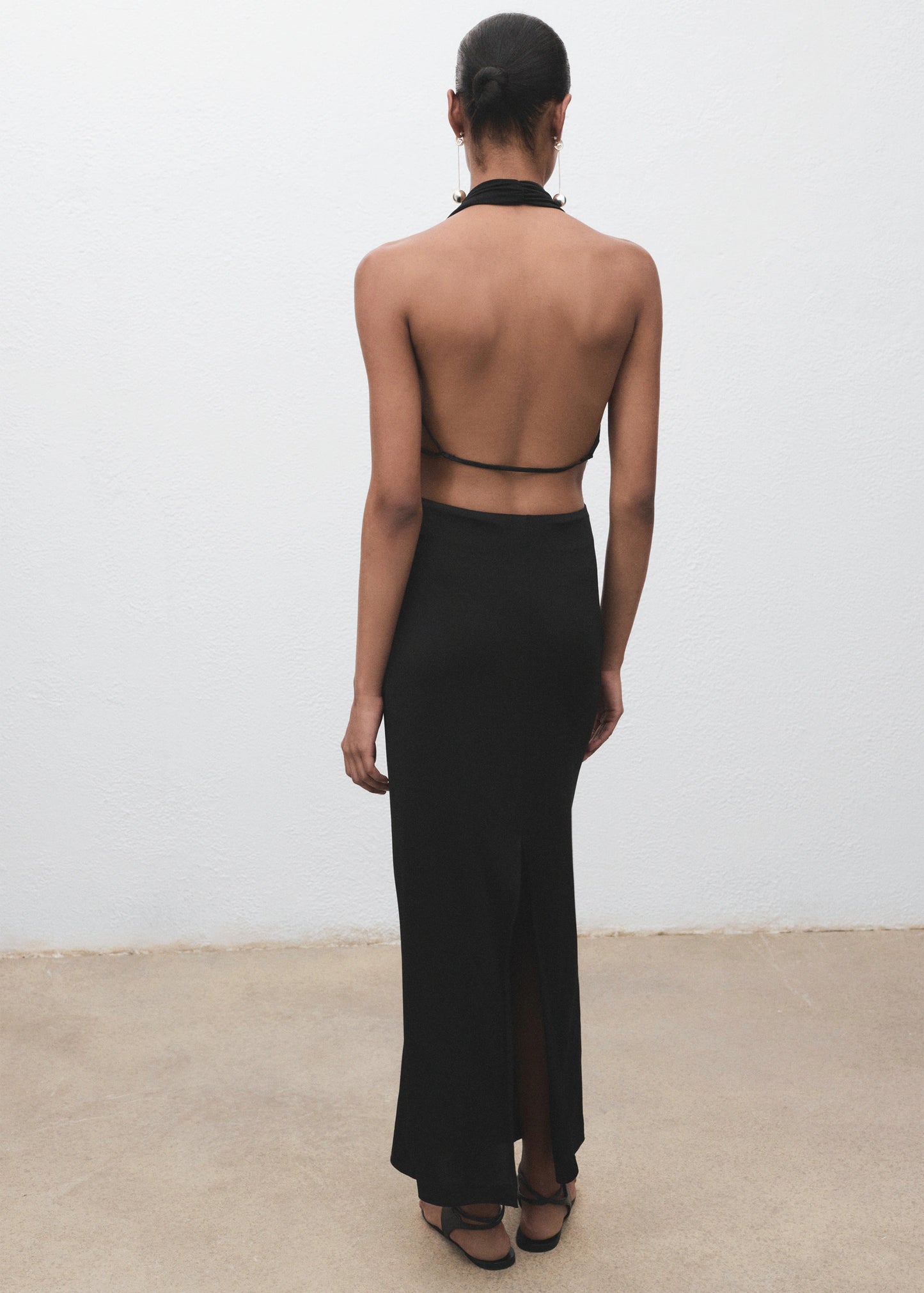 Draped Open Back Dress