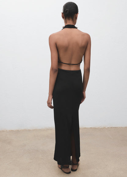 Draped Open Back Dress