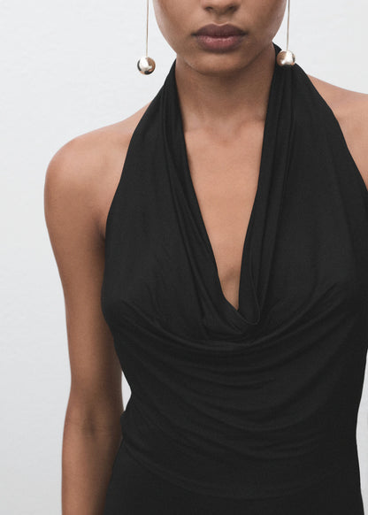 Draped Open Back Dress