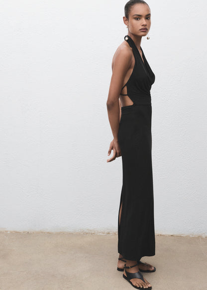 Draped Open Back Dress