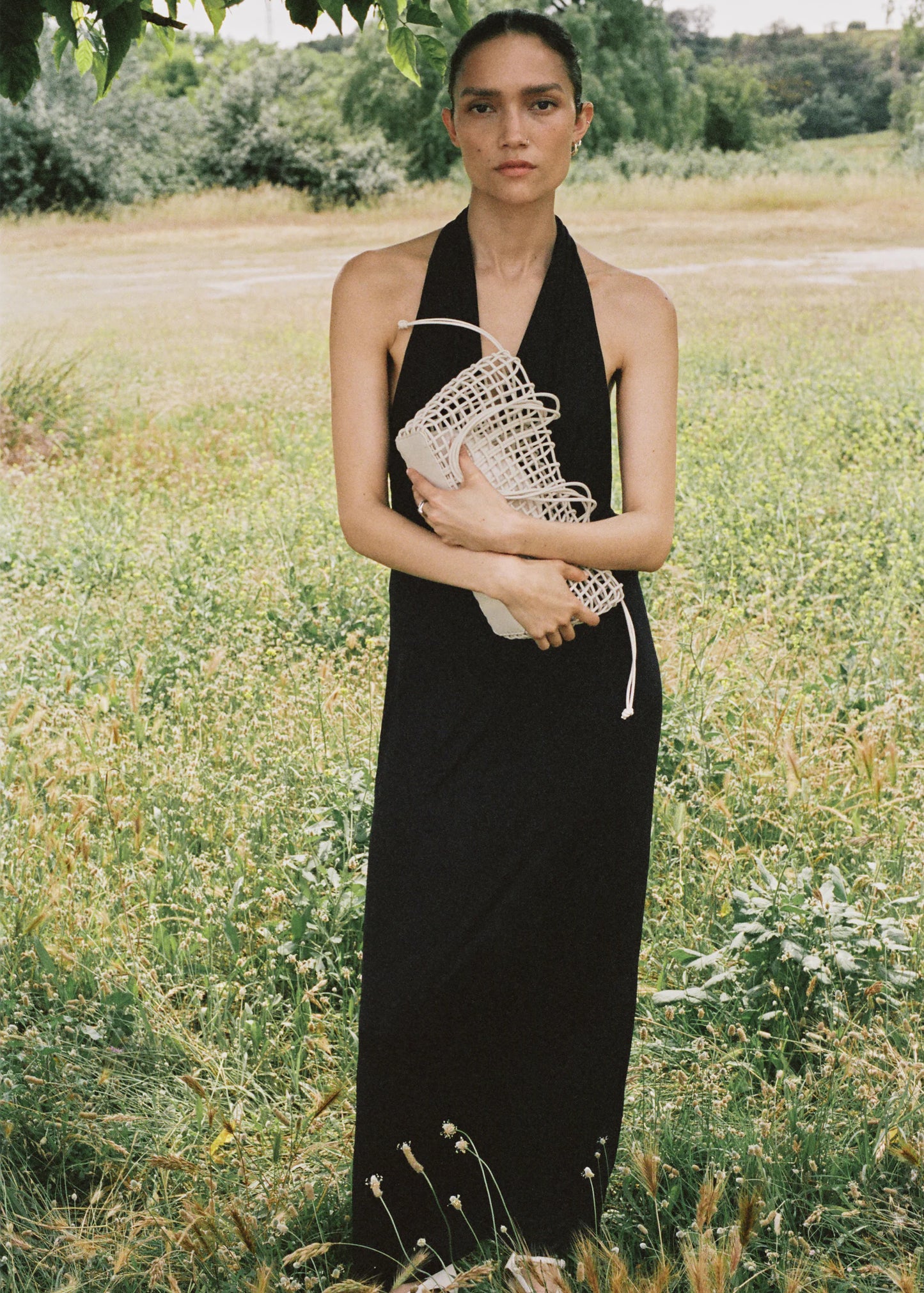 Draped Open Back Dress