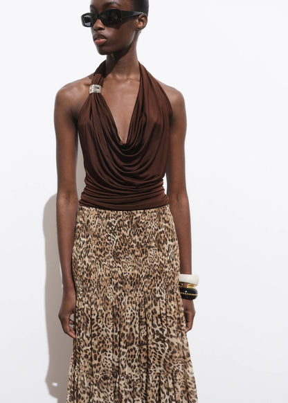 Draped Top With Metallic Detail