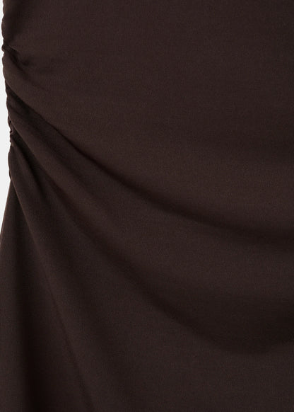 Dress With Asymmetrical Neck And Metallic Detail