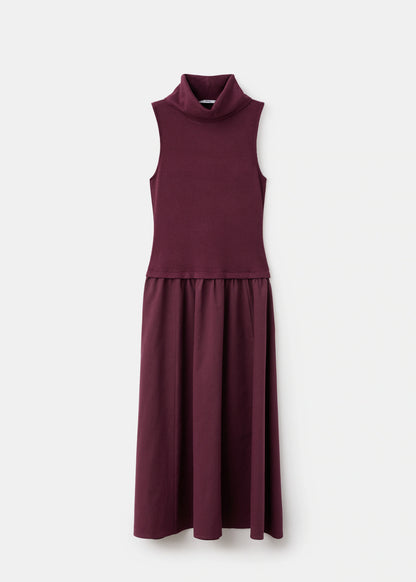 Dress With Combined Funnel Neck