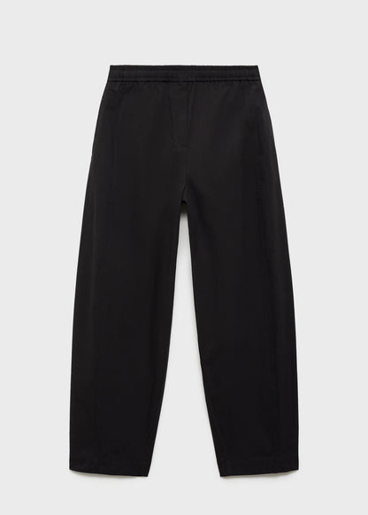 Elastic Waist Cotton Trousers