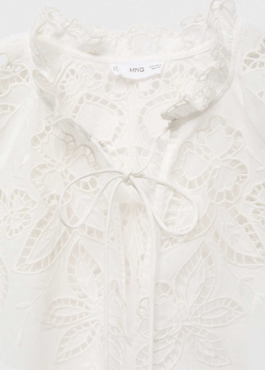 Embroidered Blouse With Bows