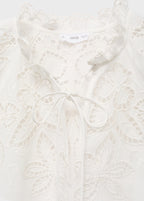 Embroidered Blouse With Bows