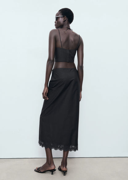 Embroidered Cotton Skirt