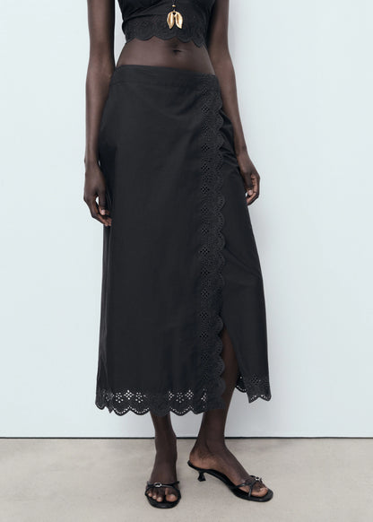 Embroidered Cotton Skirt