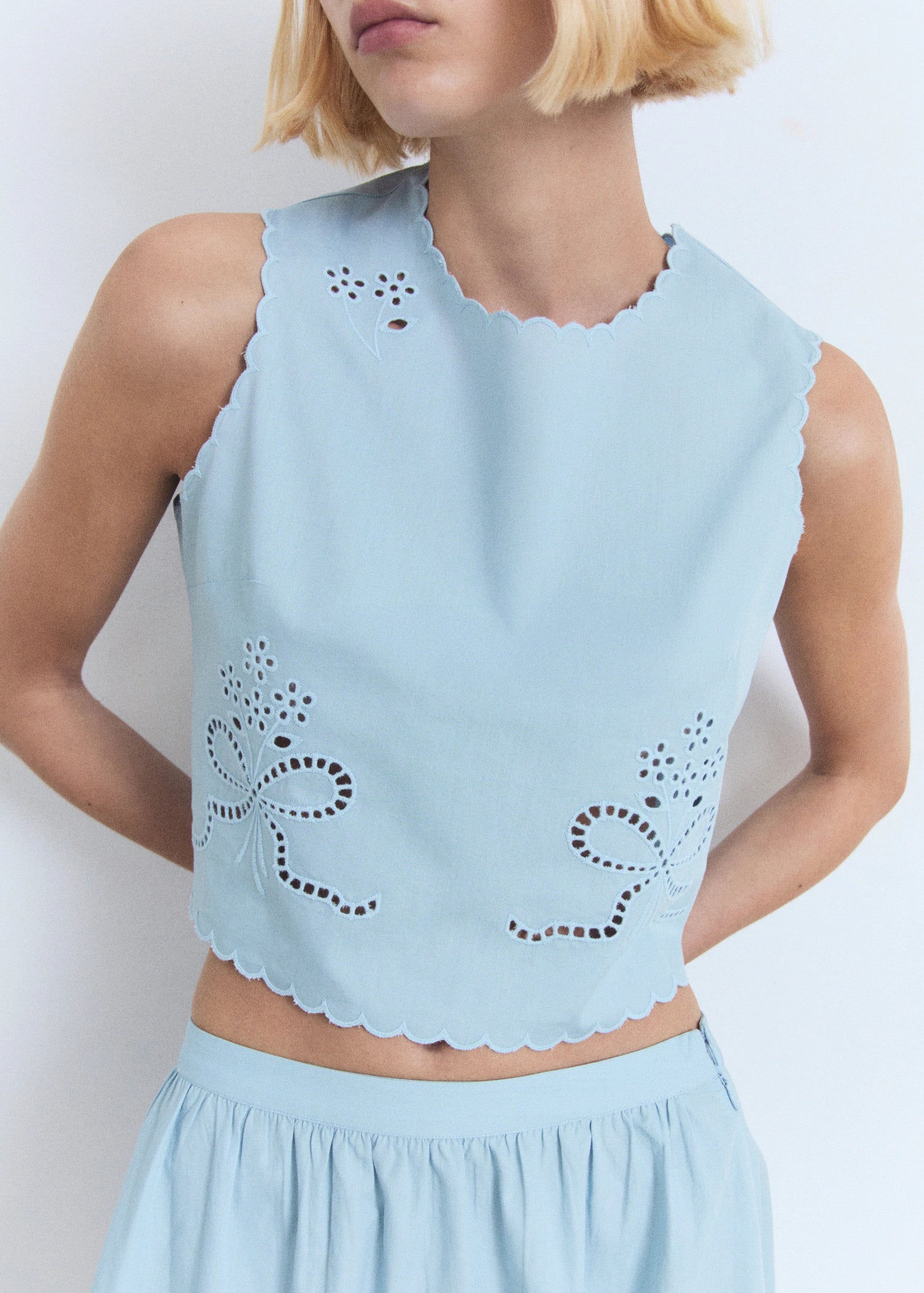 Embroidered Crop Top