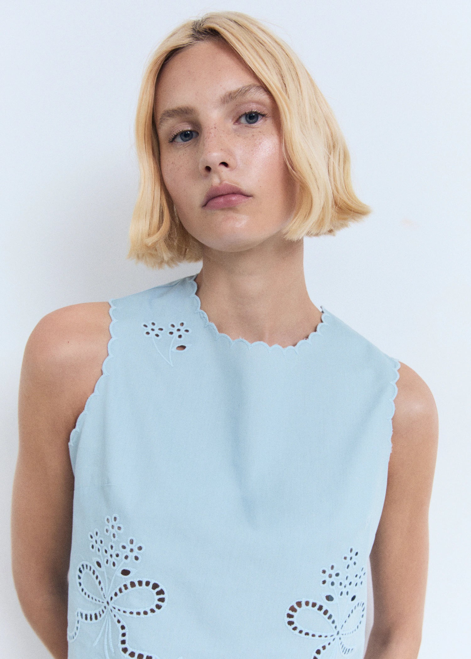 Embroidered Crop Top