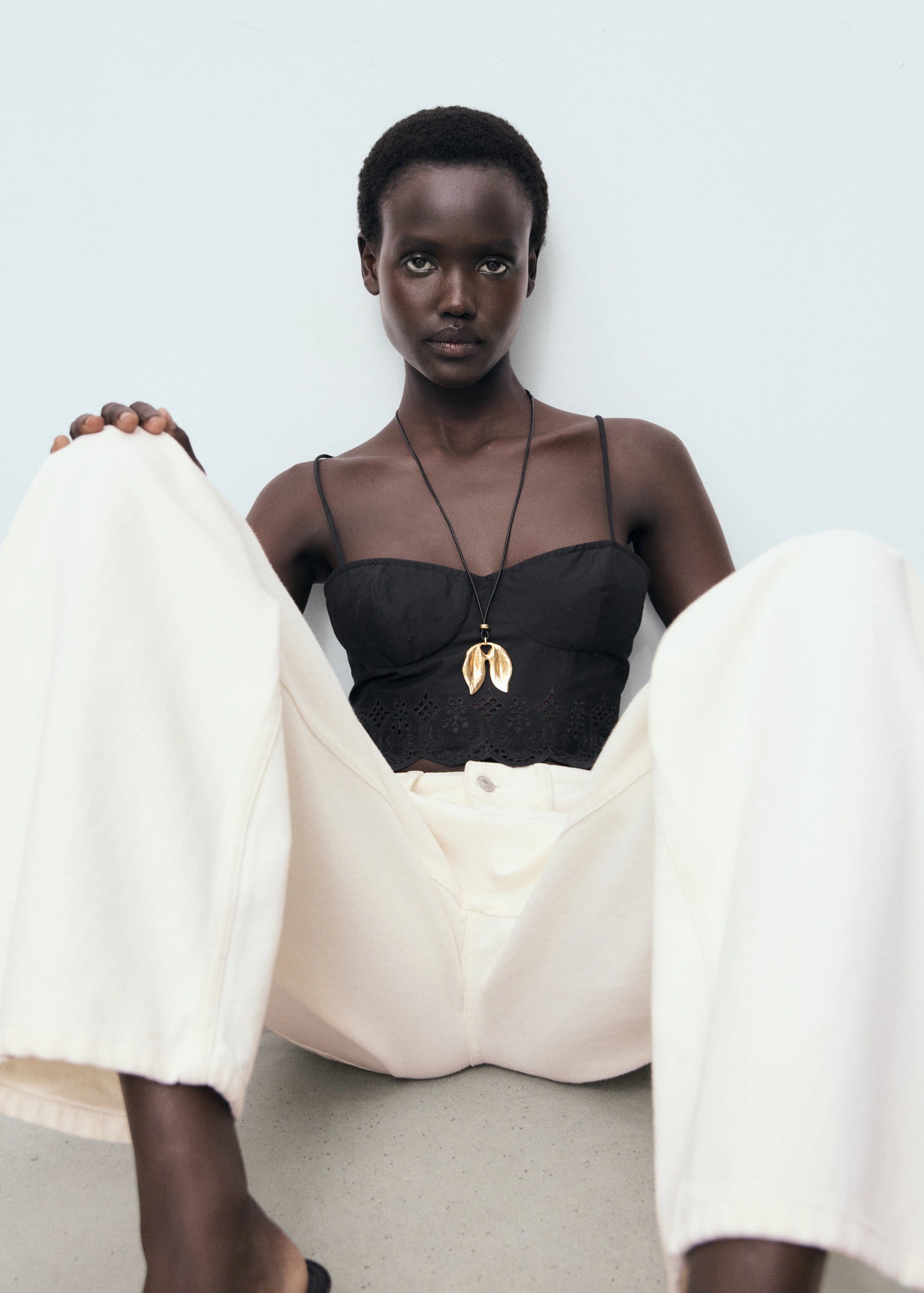 Embroidered Crop Top