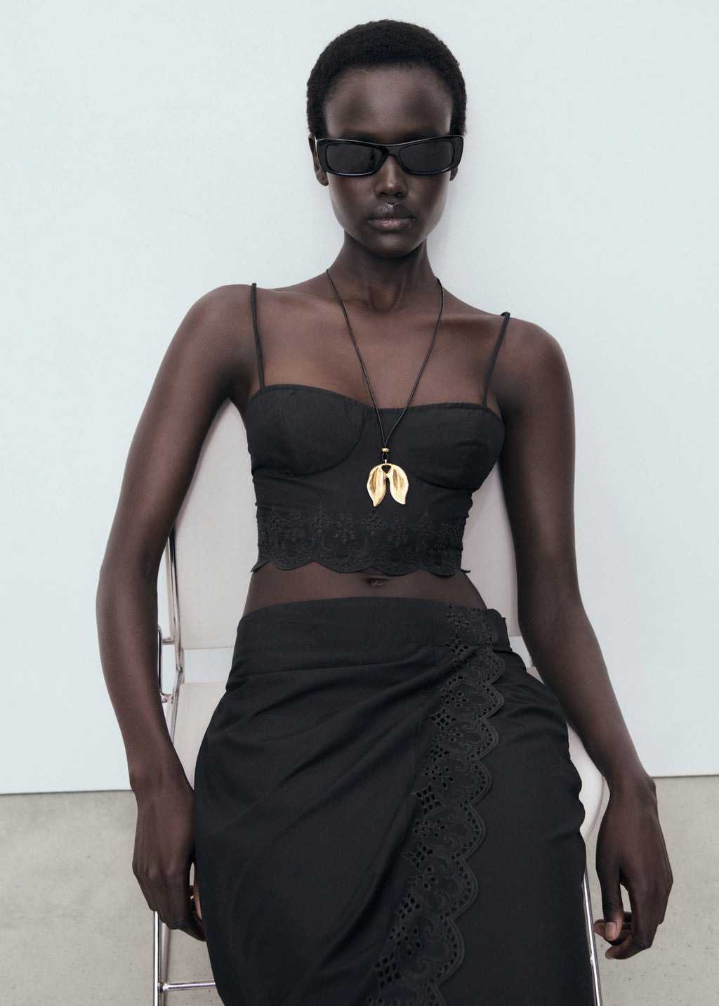 Embroidered Crop Top