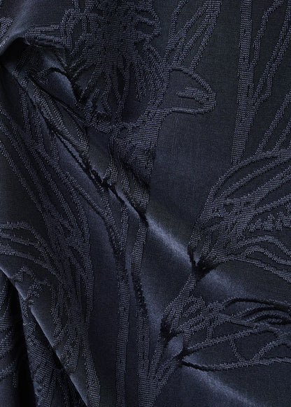 Embroidered Dress With Draped Collar